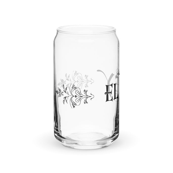 El Rey Exclusive Art Piece Can-Shaped Glass Home Office Work Mexican Spanish Pride Gift Cup One-Of-A-Kind Calligraphy Glass | E6