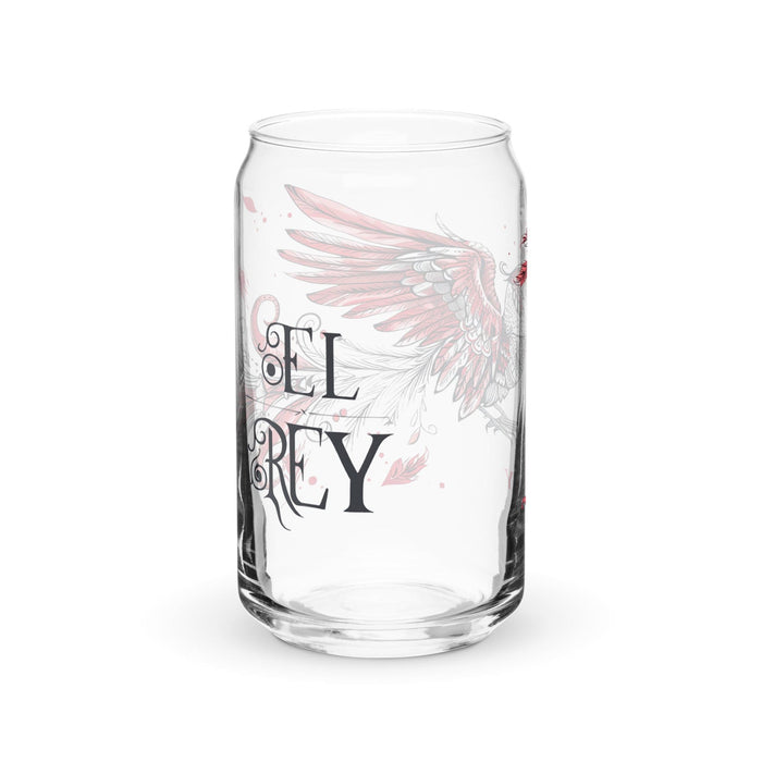 El Rey Exclusive Art Piece Can-Shaped Glass Home Office Work Mexican Spanish Pride Gift Cup One-Of-A-Kind Calligraphy Glass | E9