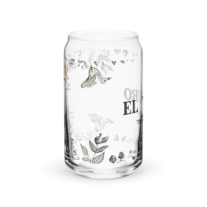 El Tauro Exclusive Art Piece Can-Shaped Glass Home Office Work Mexican Spanish Pride Gift Cup One-Of-A-Kind Calligraphy Glass | E7