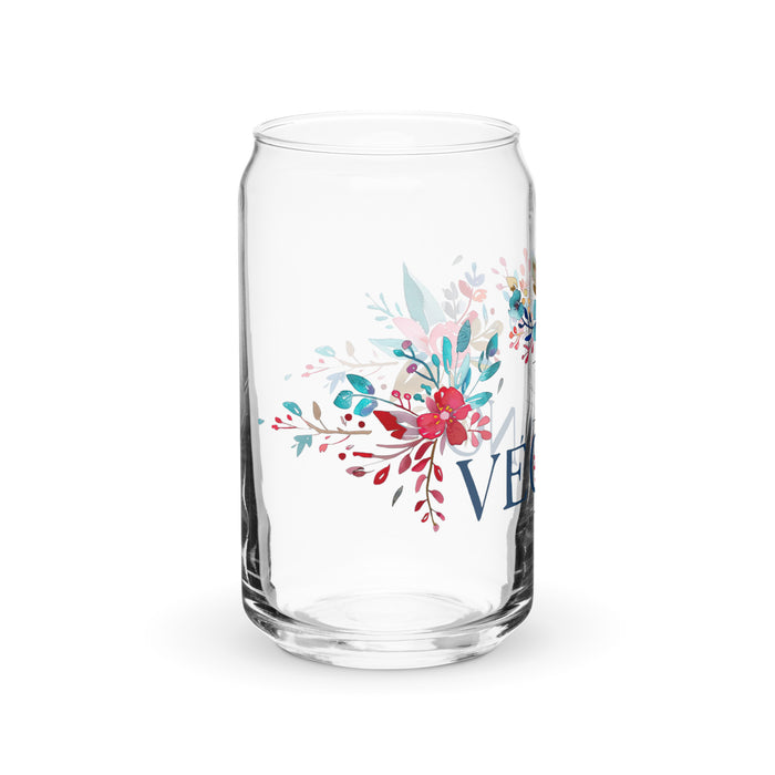 El Vegano Exclusive Art Piece Can-Shaped Glass Home Office Work Mexican Spanish Pride Gift Cup One-Of-A-Kind Calligraphy Glass | E4