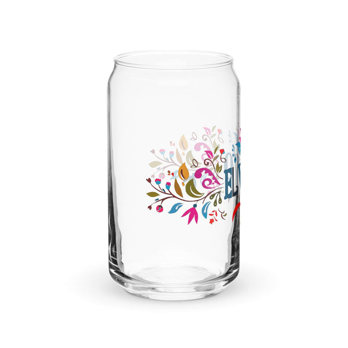 El Vivo Exclusive Art Piece Can-Shaped Glass Home Office Work Mexican Spanish Pride Gift Cup One-Of-A-Kind Calligraphy Glass | E16