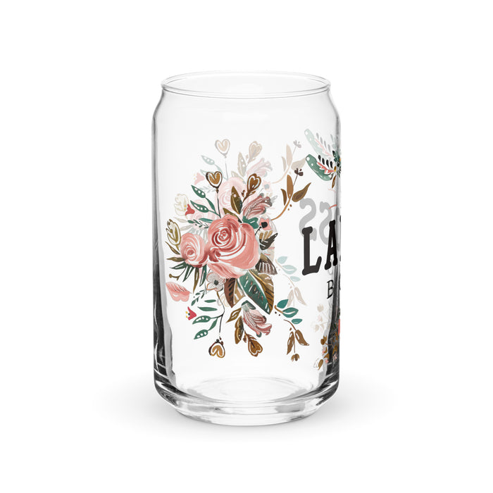 La Boss Exclusive Art Piece Can-Shaped Glass Home Office Work Mexican Spanish Pride Gift Cup One-Of-A-Kind Calligraphy Glass | L13