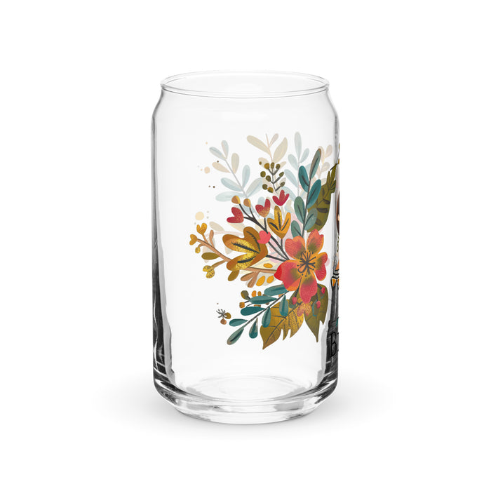 Pièce d'art exclusive La Bruja en verre en forme de canette pour la maison, le bureau, le travail, la fierté mexicaine et espagnole, tasse cadeau, verre de calligraphie unique en son genre | L12