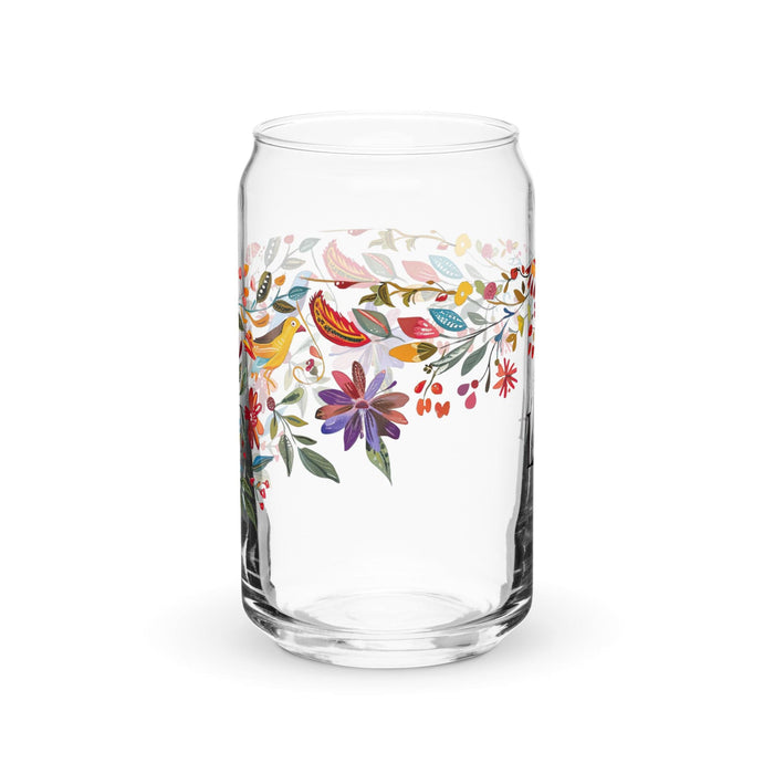 La Loca Exclusive Art Piece Can-Shaped Glass Home Office Work Mexican Spanish Pride Gift Cup One-Of-A-Kind Calligraphy Glass | L3