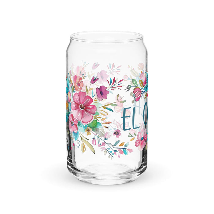 El Coach Exclusive Art Piece Can-Shaped Glass Home Office Work Mexican Spanish Pride Gift Cup One-Of-A-Kind Calligraphy Glass | E11