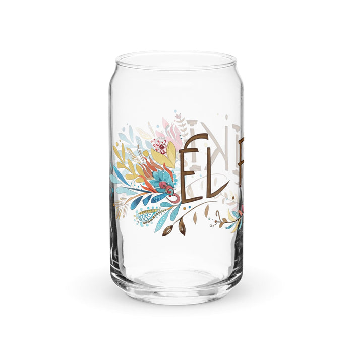 El Friki Pièce d'art exclusive en verre en forme de canette Bureau à domicile Travail Tasse cadeau de fierté espagnole mexicaine Verre de calligraphie unique en son genre | E12