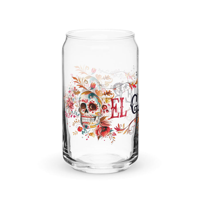 El Gamer Exclusive Art Piece Can-Shaped Glass Home Office Work Mexican Spanish Pride Gift Cup One-Of-A-Kind Calligraphy Glass | E1