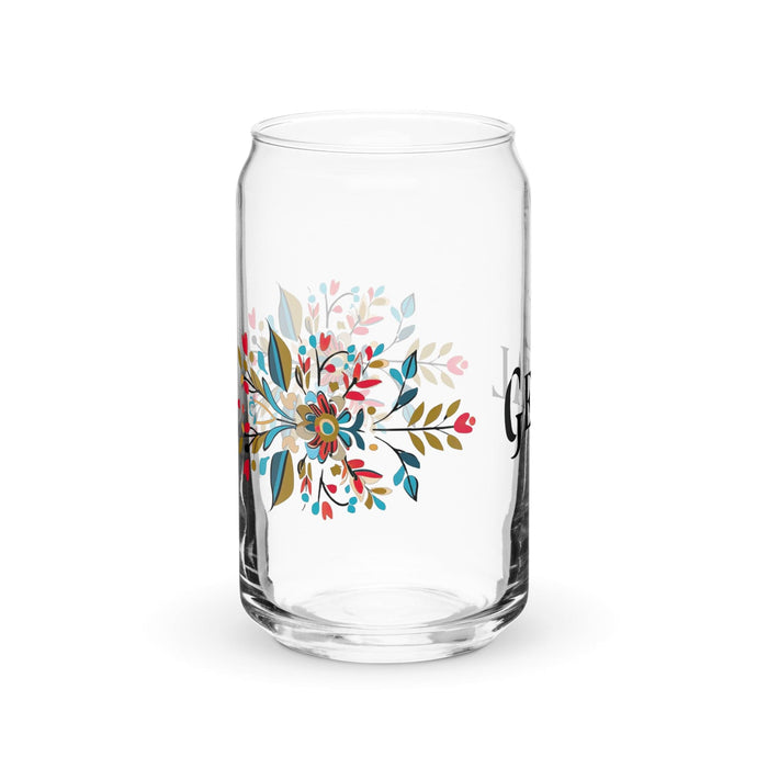 El Genial Exclusive Art Piece Can-Shaped Glass Home Office Work Mexican Spanish Pride Gift Cup One-Of-A-Kind Calligraphy Glass | E4