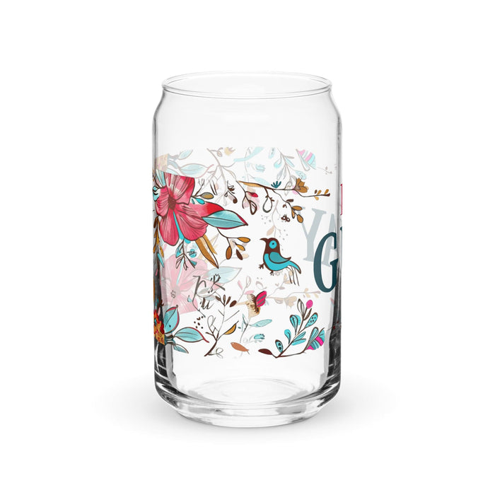 Pieza de arte exclusiva de El Guay, vaso de vidrio con forma de lata, para el hogar, la oficina, el trabajo, el orgullo mexicano, el regalo, vaso de vidrio con caligrafía única en su tipo | E23