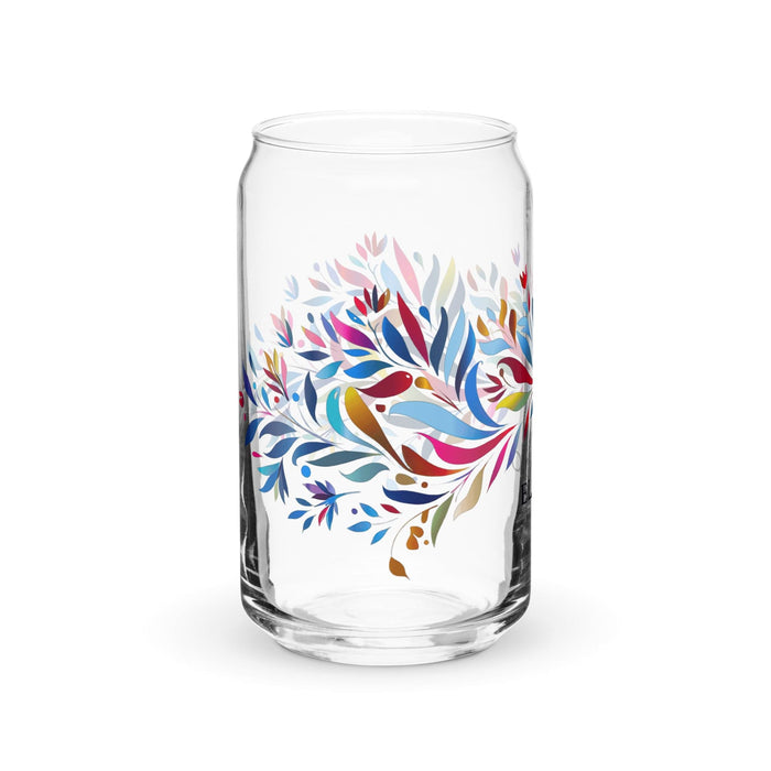 El Icono Exclusive Art Piece Can-Shaped Glass Home Office Work Mexican Spanish Pride Gift Cup One-Of-A-Kind Calligraphy Glass | E5