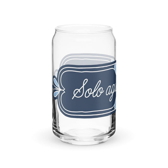 Pièce d'art exclusive Solo Agua Lo Juro en verre en forme de canette pour la maison, le bureau, le travail, la fierté mexicaine et espagnole, tasse cadeau, verre de calligraphie unique en son genre | S18