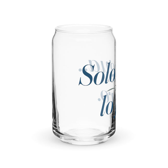 Solo Agua Lo Juro Exclusive Art Piece Can-Shaped Glass Home Office Work Mexican Spanish Pride Gift Cup One-Of-A-Kind Calligraphy Glass | S20