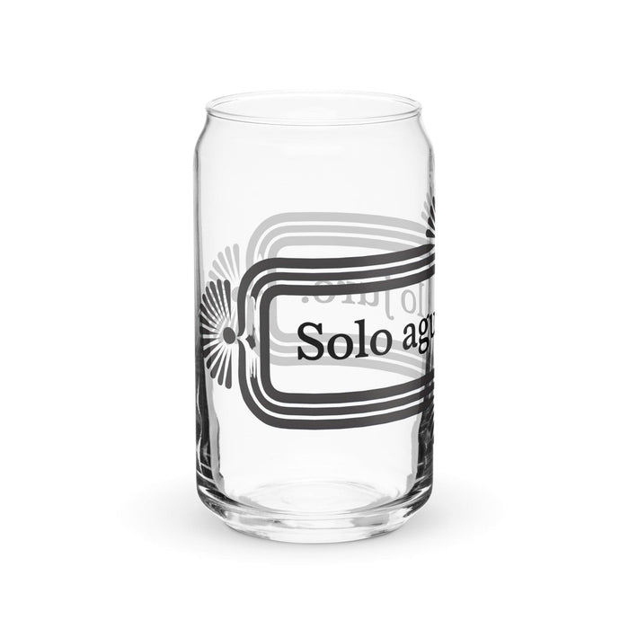 Solo Agua Lo Juro Exclusive Art Piece Can-Shaped Glass Home Office Work Mexican Spanish Pride Gift Cup One-Of-A-Kind Calligraphy Glass | S35