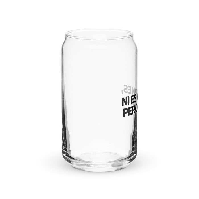 Ni es viernes, pero bueno, obra de arte exclusiva, vaso de vidrio con forma de lata, para el hogar, la oficina, el trabajo, el orgullo mexicano, vaso de vidrio con caligrafía única en su tipo | N12