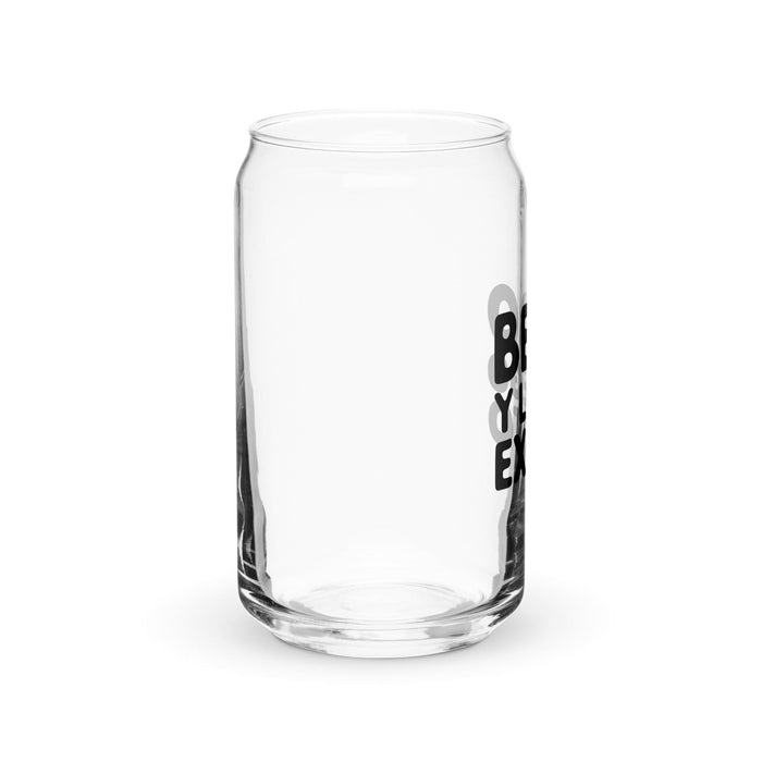 Bebo Y Luego Existo – Exklusives Kunstwerk – Dosenförmiges Glas für Zuhause, Büro, Arbeit, mexikanischer und spanischer Stolz – Geschenktasse – Einzigartiges Kalligraphieglas | B1