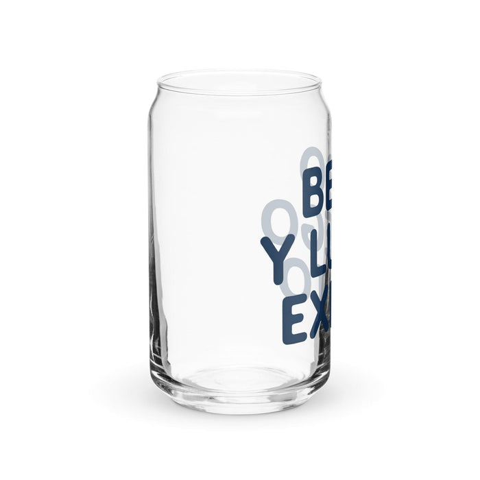 Bebo Y Luego Existo - Pieza de arte exclusiva en forma de lata de vidrio para el hogar, la oficina, el trabajo, el orgullo mexicano, taza de regalo, vaso de vidrio con caligrafía única en su tipo | B10