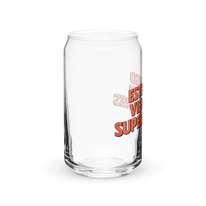 Este Vaso Viene Con Superpoderes Exklusives Kunstwerk, Dosenförmiges Glas, für Zuhause, Büro, Arbeit, mexikanischer und spanischer Stolz, Geschenktasse, einzigartiges Kalligraphieglas | E7