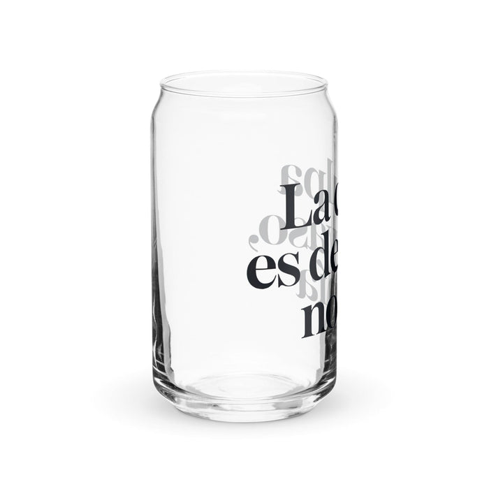 La Culpa Es Del Vaso, No Mía Exclusive Art Piece Can-Shaped Glass Home Office Work Mexican Spanish Pride Gift Cup One-Of-A-Kind Calligraphy Glass | L11