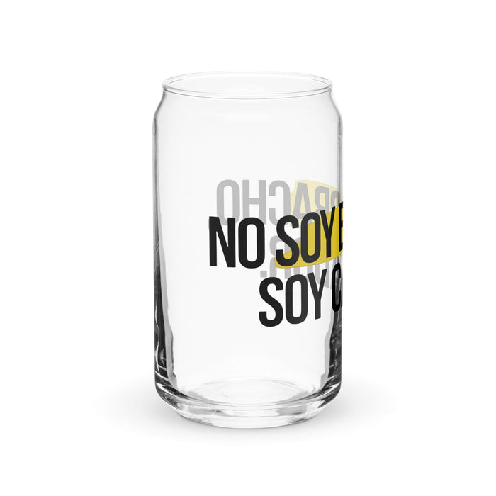 No Soy Borracho, Soy Catador Exclusive Art Piece Can-Shaped Glass Home Office Work Mexican Spanish Pride Gift Cup One-Of-A-Kind Calligraphy Glass | N8