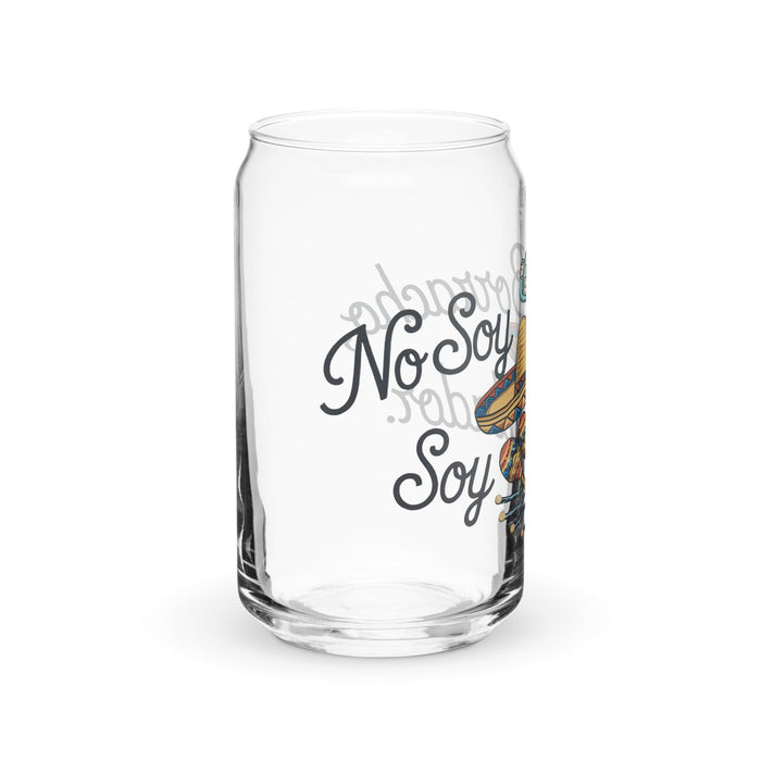 No Soy Borracho, Soy Catador Exclusive Art Piece Can-Shaped Glass Home Office Work Mexican Spanish Pride Gift Cup One-Of-A-Kind Calligraphy Glass | N36