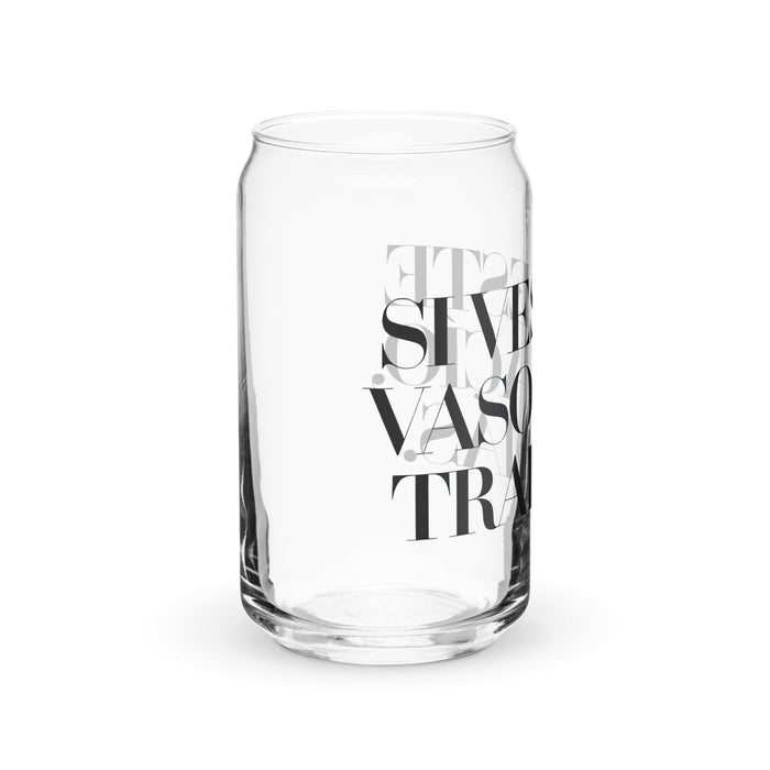 Si Ves Este Vaso Vacío, Trae Más Exclusive Art Piece Can-Shaped Glass Home Office Work Mexican Spanish Pride Gift Cup One-Of-A-Kind Calligraphy Glass | S7