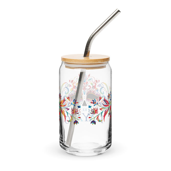 El Payaso Pièce d'art exclusive en verre en forme de canette Bureau à domicile Travail Tasse cadeau de fierté espagnole mexicaine Verre de calligraphie unique en son genre | E8