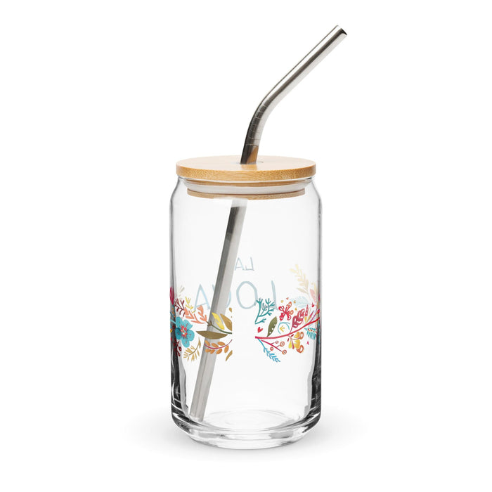 Pièce d'art exclusive La Loca en verre en forme de canette pour le travail à domicile, le bureau, la fierté mexicaine et espagnole, tasse cadeau, verre de calligraphie unique en son genre | L10