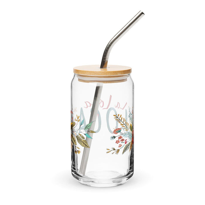 Pièce d'art exclusive La Loca en verre en forme de canette pour le travail à domicile, le bureau, la fierté mexicaine et espagnole, tasse cadeau, verre de calligraphie unique en son genre | L15