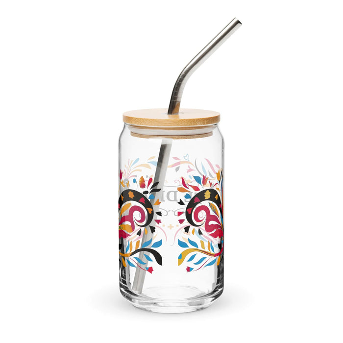 El Divo Exclusive Art Piece Can-Shaped Glass Home Office Work Mexican Spanish Pride Gift Cup One-Of-A-Kind Calligraphy Glass | E6