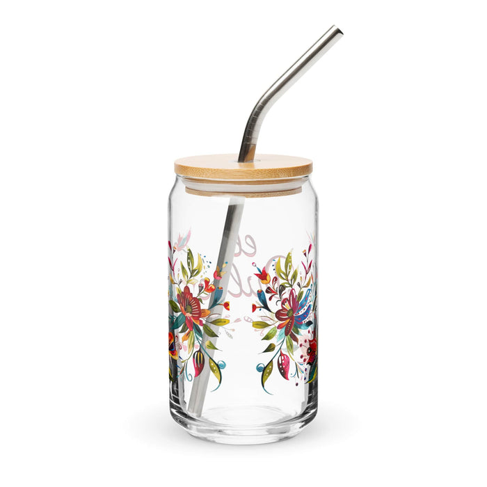 El Dulce Pièce d'art exclusive en verre en forme de canette Bureau à domicile Travail Tasse cadeau de fierté espagnole mexicaine Verre de calligraphie unique en son genre | E2