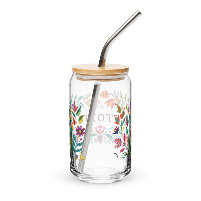 Pièce d'art exclusive La Toxica en verre en forme de canette pour la maison, le bureau, le travail, la fierté mexicaine et espagnole, tasse cadeau, verre de calligraphie unique en son genre | L16