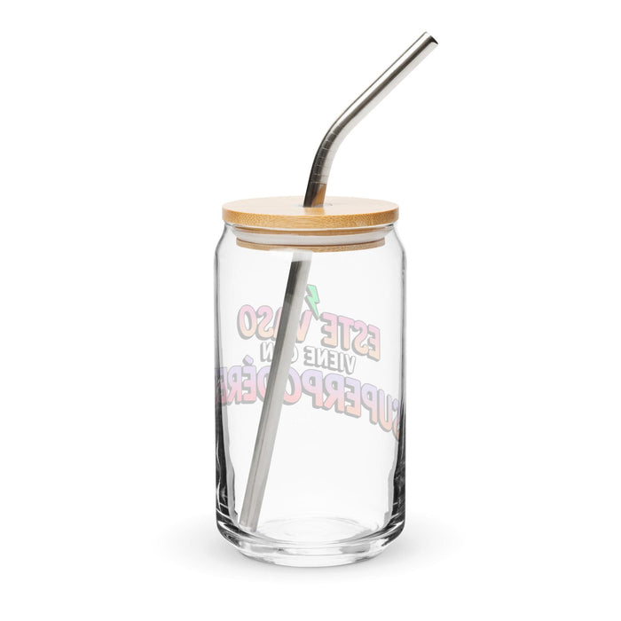 Ce vase vit avec des super pouvoirs Pièce d'art exclusive Verre en forme de canette Bureau à domicile Travail Fierté espagnole mexicaine Tasse cadeau Verre de calligraphie unique en son genre | E9