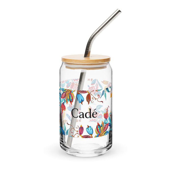 Cade Exclusive Name Art Piece Can-Shaped Glass Home Office Work Mexican Spanish Pride Gift Cup One-Of-A-Kind Calligraphy Glass | C10