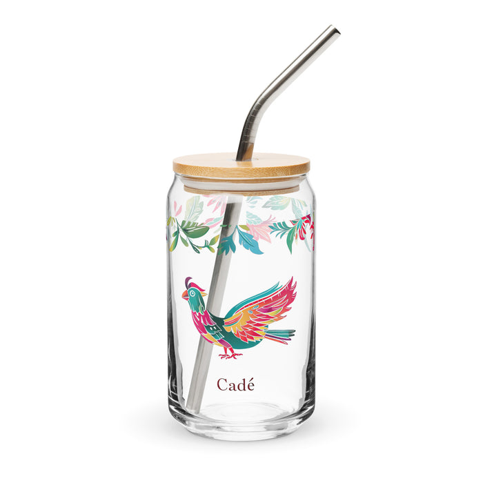 Cade Exclusive Name Art Piece Can-Shaped Glass Home Office Work Mexican Spanish Pride Gift Cup One-Of-A-Kind Calligraphy Glass | C18