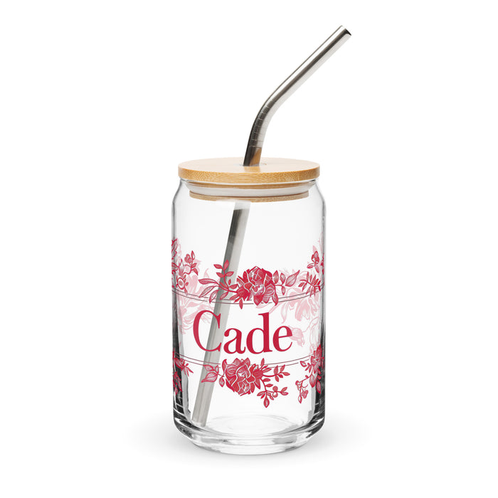 Cade Exclusive Name Art Piece Can-Shaped Glass Home Office Work Mexican Spanish Pride Gift Cup One-Of-A-Kind Calligraphy Glass | C32