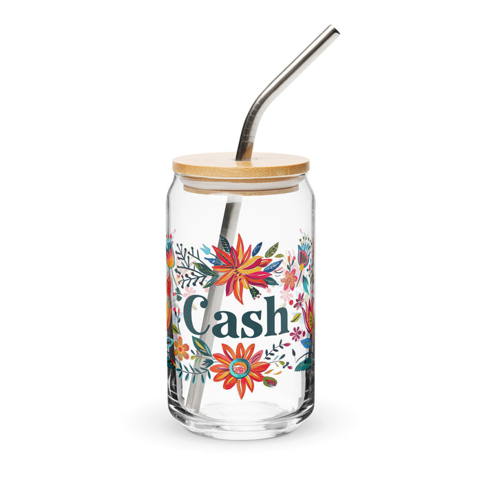 Cash Exclusive Name Art Piece Can-Shaped Glass Home Office Work Mexican Spanish Pride Gift Cup One-Of-A-Kind Calligraphy Glass | C3