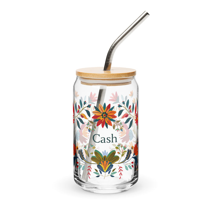 Cash Exclusive Name Art Piece Can-Shaped Glass Home Office Work Mexican Spanish Pride Gift Cup One-Of-A-Kind Calligraphy Glass | C4