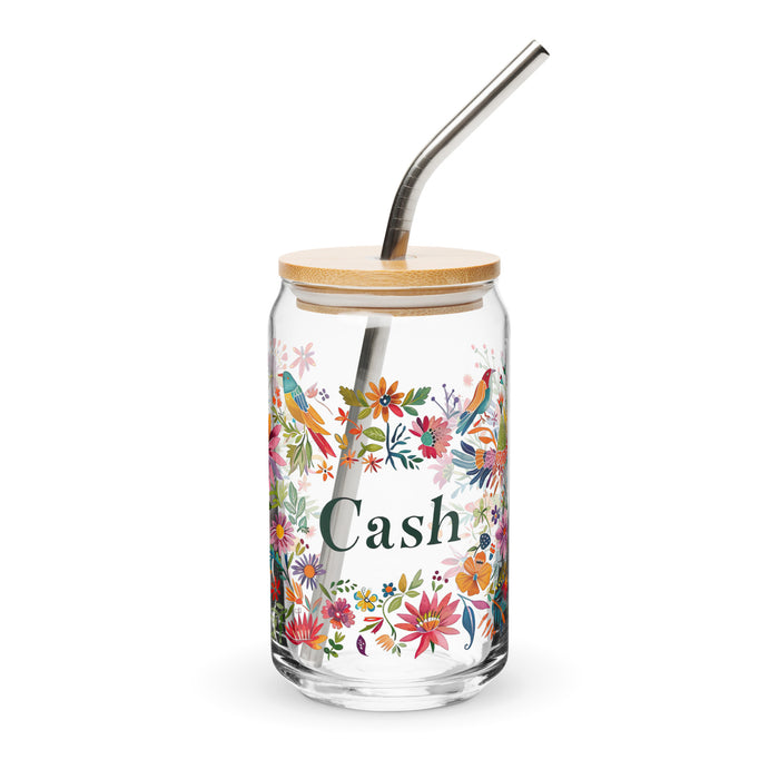 Cash Exclusive Name Art Piece Can-Shaped Glass Home Office Work Mexican Spanish Pride Gift Cup One-Of-A-Kind Calligraphy Glass | C8