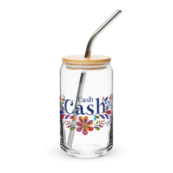 Cash Exclusive Name Art Piece Can-Shaped Glass Home Office Work Mexican Spanish Pride Gift Cup One-Of-A-Kind Calligraphy Glass | C9