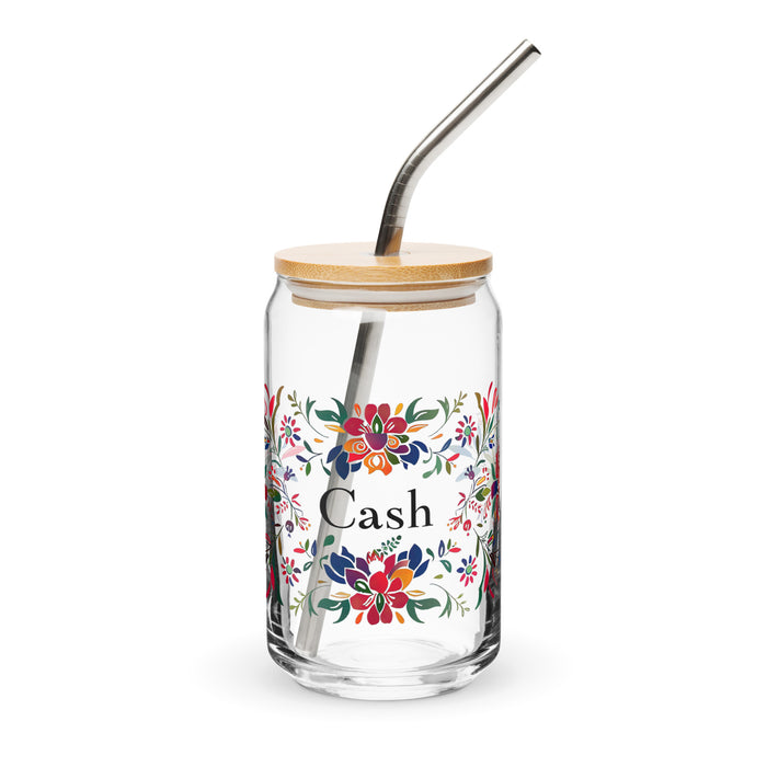 Cash Exclusive Name Art Piece Can-Shaped Glass Home Office Work Mexican Spanish Pride Gift Cup One-Of-A-Kind Calligraphy Glass | C11