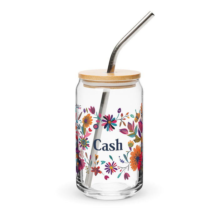 Cash Exclusive Name Art Piece Can-Shaped Glass Home Office Work Mexican Spanish Pride Gift Cup One-Of-A-Kind Calligraphy Glass | C12