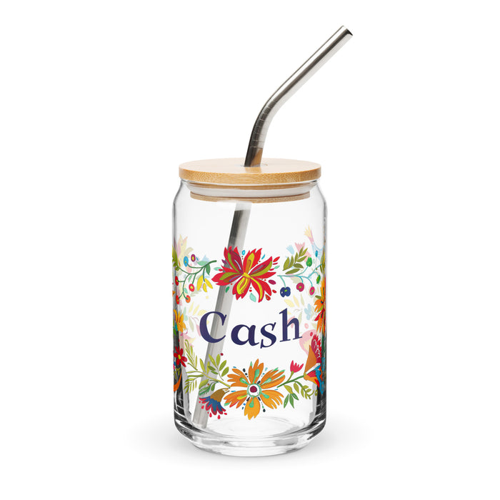 Cash Exclusive Name Art Piece Can-Shaped Glass Home Office Work Mexican Spanish Pride Gift Cup One-Of-A-Kind Calligraphy Glass | C14