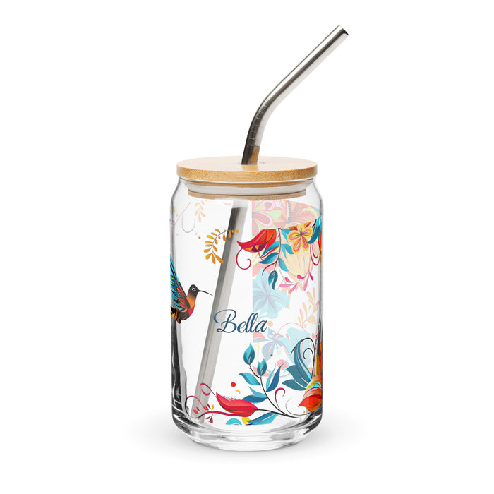 Pièce d'art exclusive Bella en verre en forme de canette pour la maison, le bureau, le travail, la fierté mexicaine et espagnole, tasse cadeau, verre de calligraphie unique en son genre | B27