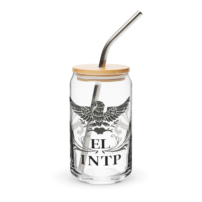 El Intp Exclusive Art Piece Can-Shaped Glass Home Office Work Mexican Spanish Pride Gift Cup One-Of-A-Kind Calligraphy Glass | E4