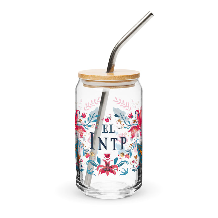 El Intp Exclusive Art Piece Can-Shaped Glass Home Office Work Mexican Spanish Pride Gift Cup One-Of-A-Kind Calligraphy Glass | E5