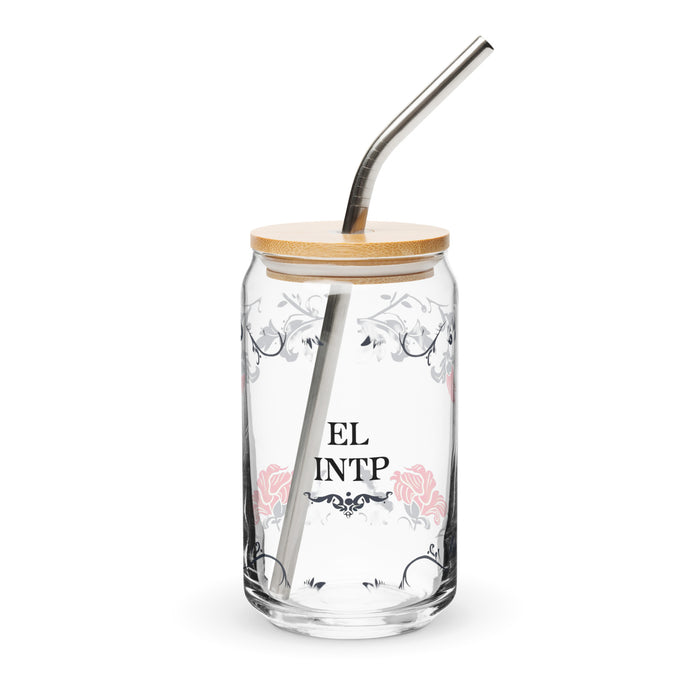 El Intp Exclusive Art Piece Can-Shaped Glass Home Office Work Mexican Spanish Pride Gift Cup One-Of-A-Kind Calligraphy Glass | E6