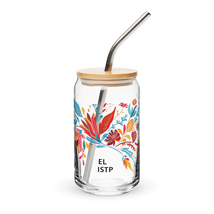 El Istp Exclusive Art Piece Can-Shaped Glass Home Office Work Mexican Spanish Pride Gift Cup One-Of-A-Kind Calligraphy Glass | E2