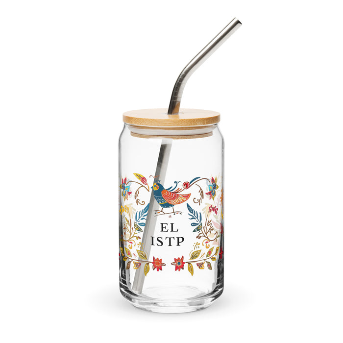 El Istp Exclusive Art Piece Can-Shaped Glass Home Office Work Mexican Spanish Pride Gift Cup One-Of-A-Kind Calligraphy Glass | E3