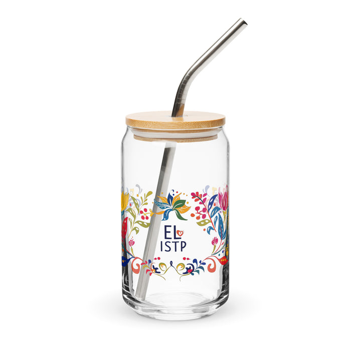 El Istp Exclusive Art Piece Can-Shaped Glass Home Office Work Mexican Spanish Pride Gift Cup One-Of-A-Kind Calligraphy Glass | E4