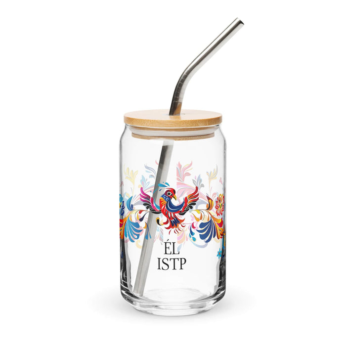 El Istp Exclusive Art Piece Can-Shaped Glass Home Office Work Mexican Spanish Pride Gift Cup One-Of-A-Kind Calligraphy Glass | E10